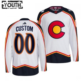 Colorado Avalanche Trikot Custom Adidas 2022-23 Weiss Reverse Retro 2.0 Authentic - Kinder